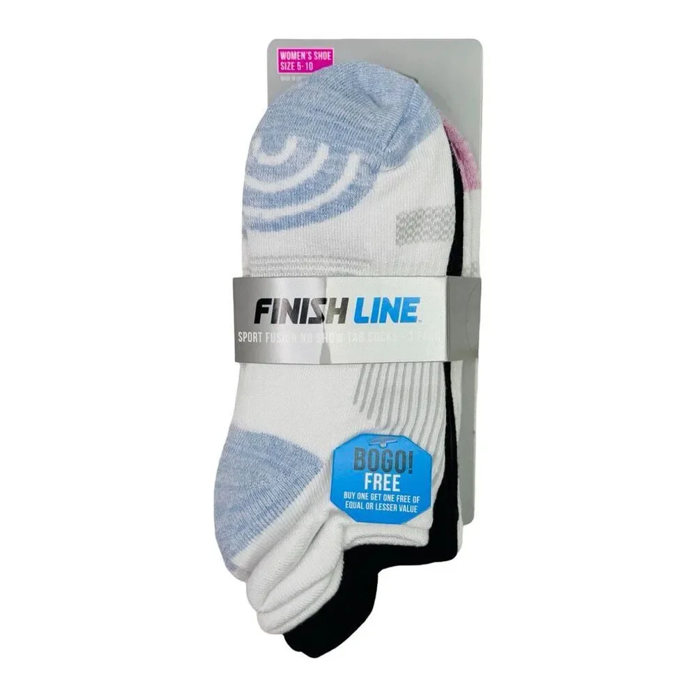 Finish Line Sport Fusion No-Show Tab Socks - 3 Pairs - 2 Sets